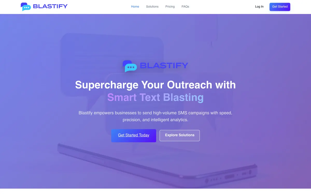 The Blastify website
