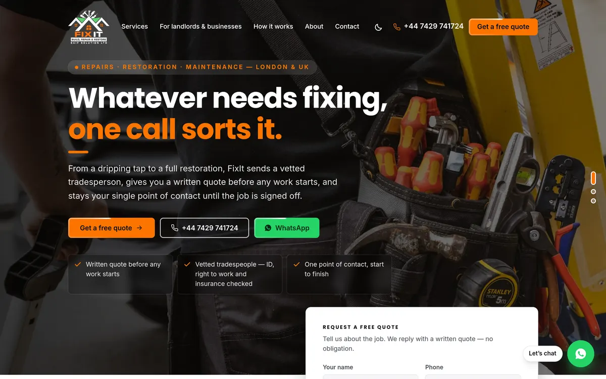 The FixIt website
