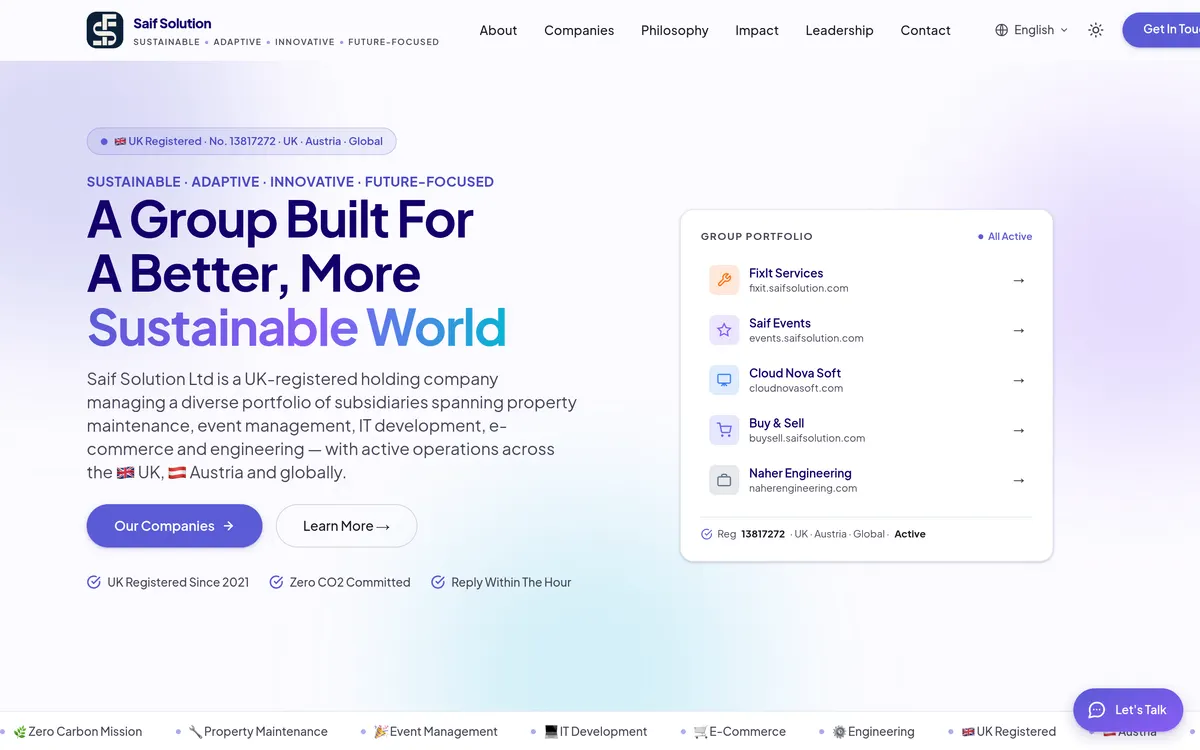 The Saif Solution Group website