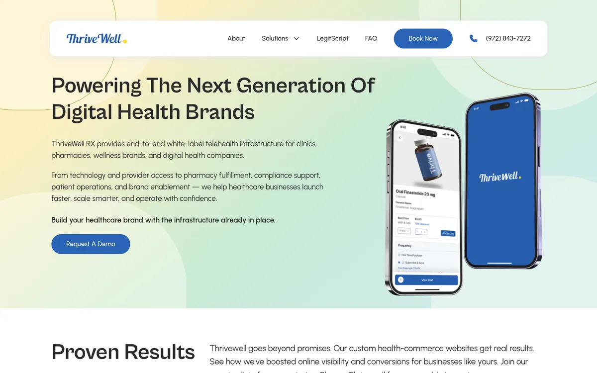 The ThriveWell Rx website